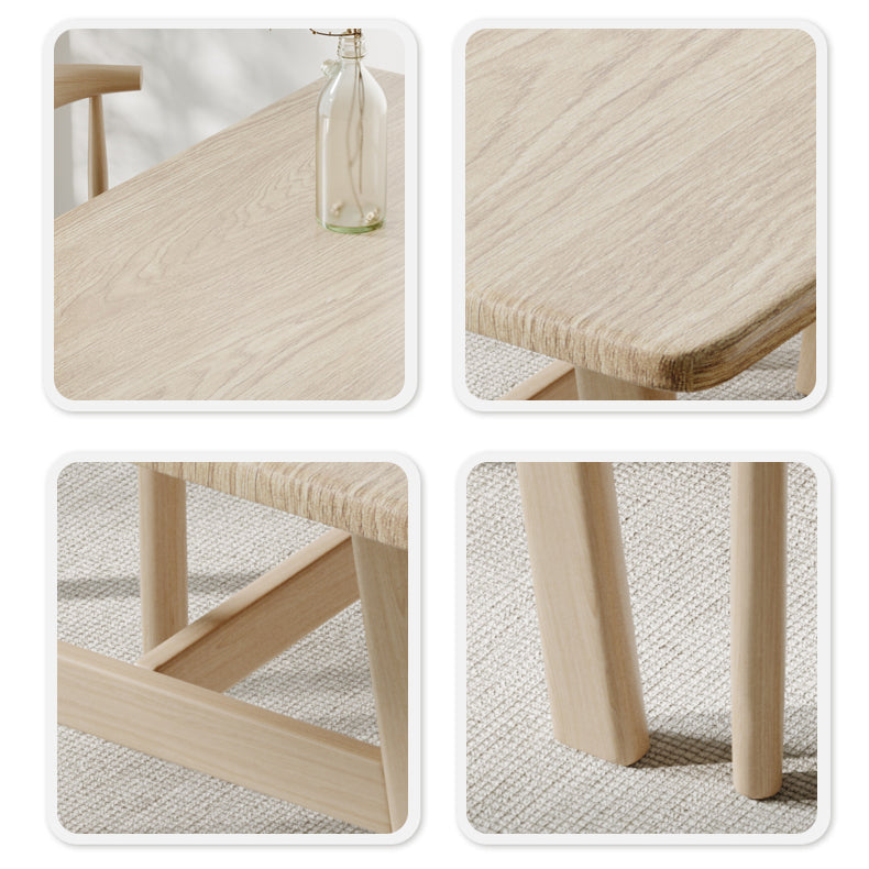 Rectangular Contemporary MDF Dining Room Set Dining Furniture Set with Metallic Base