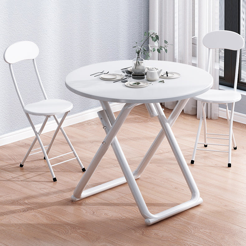 Modern Wooden Dining Room Set with Round Table Space-Saving Design Dining Table Furniture