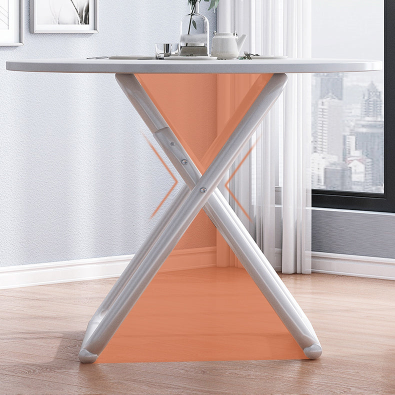 Modern Wooden Dining Room Set with Round Table Space-Saving Design Dining Table Furniture