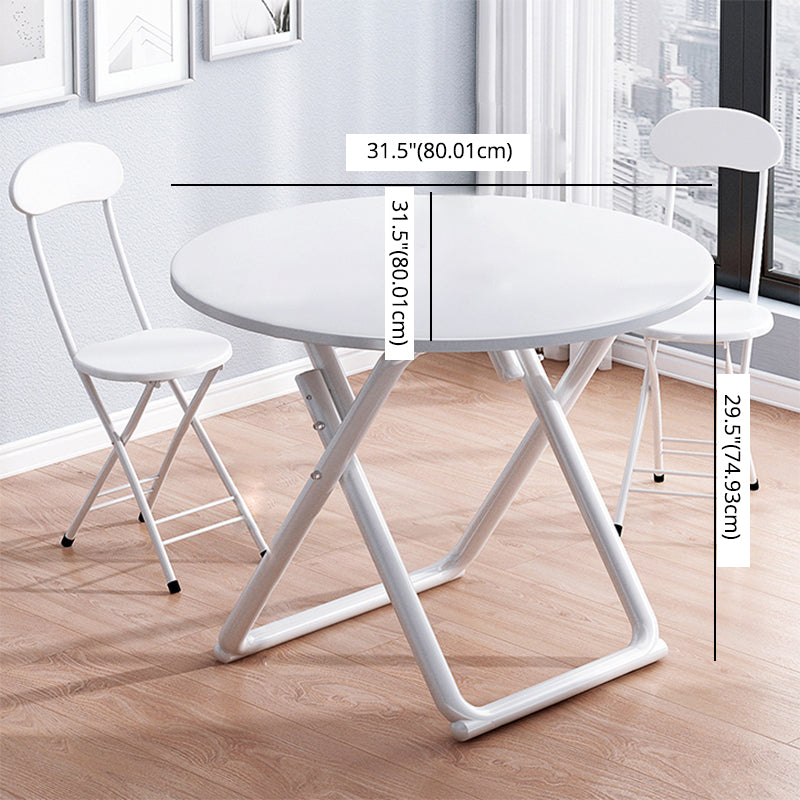 Modern Wooden Dining Room Set with Round Table Space-Saving Design Dining Table Furniture