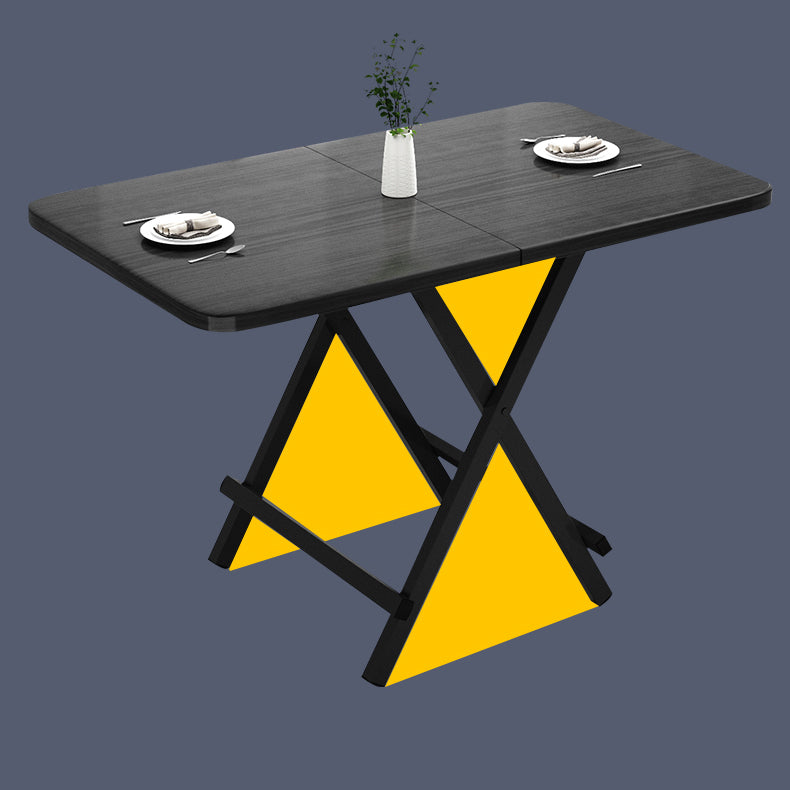 Modern Wooden Dining Room Set with Rectangle Table Space-Saving Design Dining Table Furniture