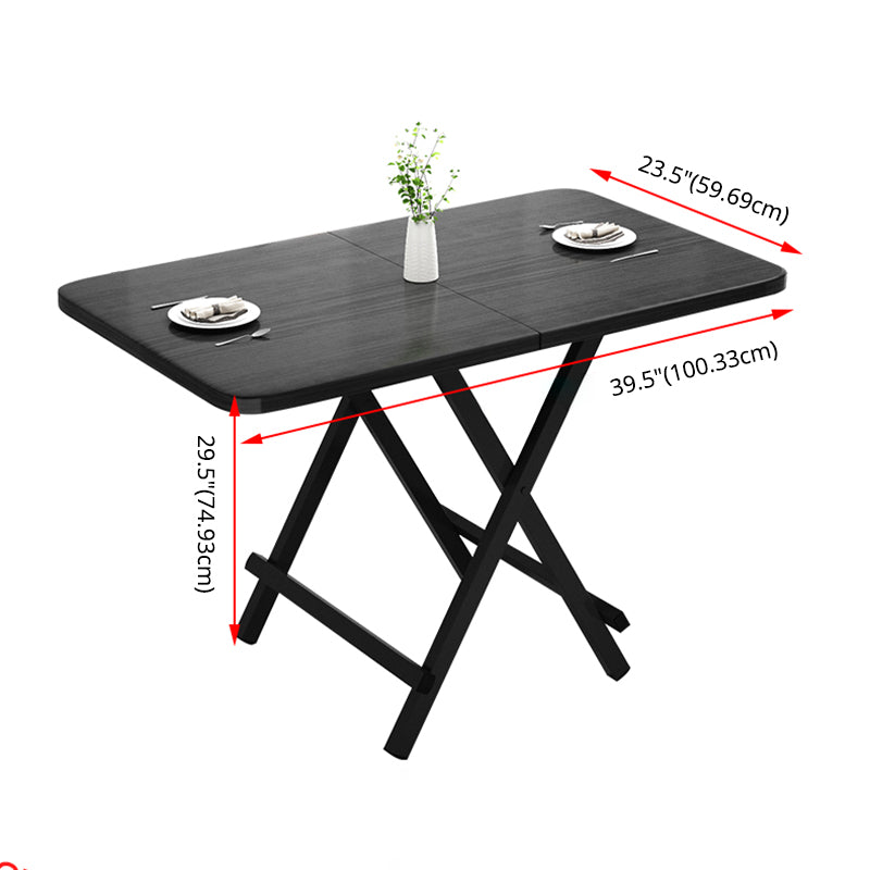 Modern Wooden Dining Room Set with Rectangle Table Space-Saving Design Dining Table Furniture