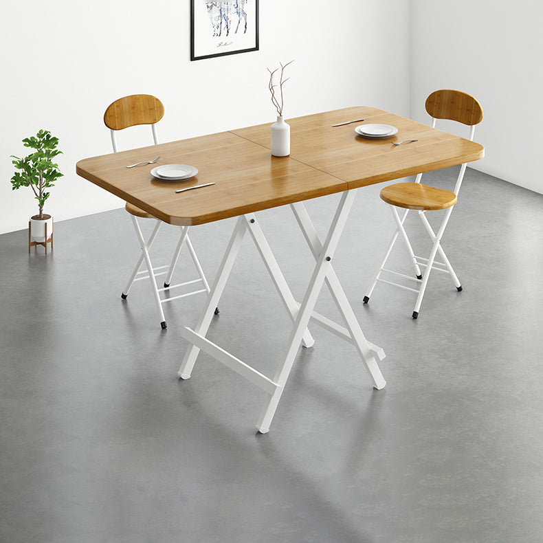 Modern Style Wooden Dining Room Set with Round Table Space-Saving Design Dining Table Furniture