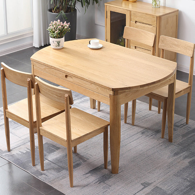 Minimalist Wooden Dining Set Standard Height with 4 Legs Base Dining Room Set for Home Use