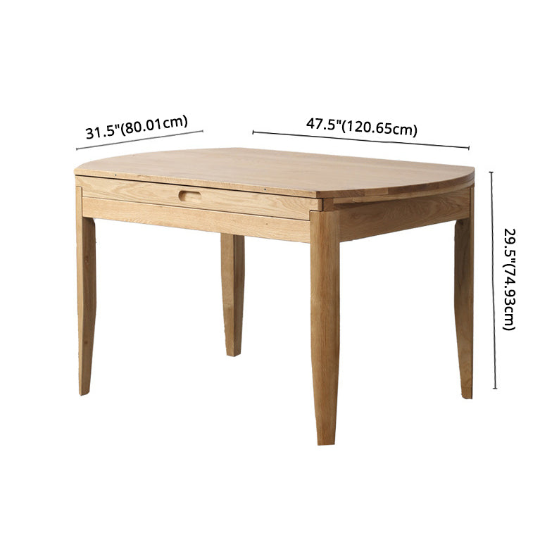 Minimalist Wooden Dining Set Standard Height with 4 Legs Base Dining Room Set for Home Use