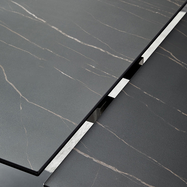 Minimalist Foldable Dining Set Standard Height with Black Base Dining Room Set for Home Use