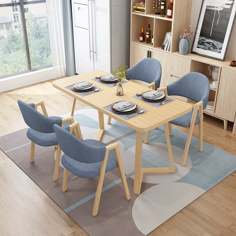 Fixed Contemporary Solid Wood Dining Room Set with Rectangle Shape Dining Set for Restaurant