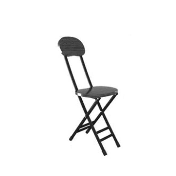 Contemporary Style Traditional Height Dining Set with Black Folding Table and Chairs