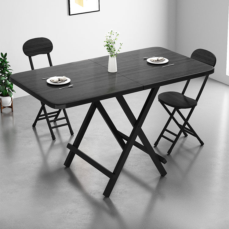 Modern Style Traditional Height Dining Set with Folding Table and Chairs