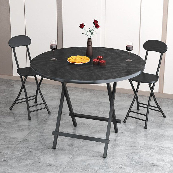 Contemporary Style Traditional Height Dining Set with Folding Table and Chairs