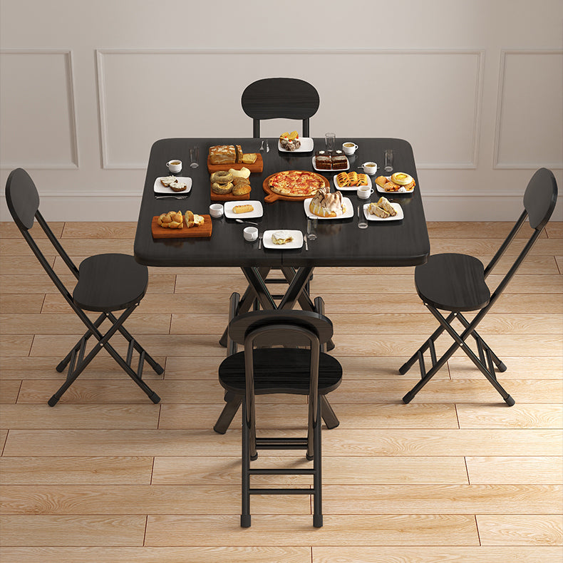 Contemporary Style Traditional Height Dining Set with Folding Table and Chairs