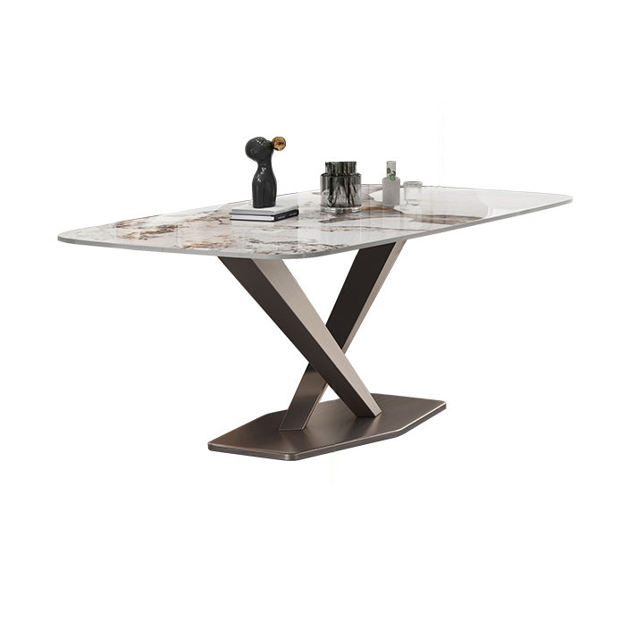 Dining Room Set Contemporary with Sintered Stone Dining Table and Cushion Chairs