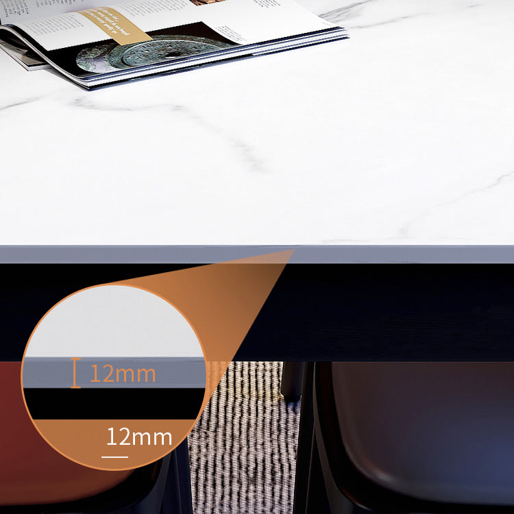 Dining Room Sets Contemporary with Sintered Stone Dining Table and Padded Chairs