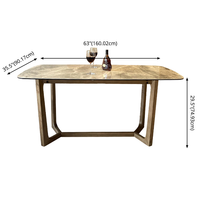 Minimalist Style Table Set with Sintered Stone Table and Upholstered Chairs