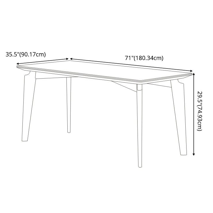 Minimalist Rectangle Sintered Stone Dining Table for 4/ 6with Wooden Base Dining Set for Restaurant