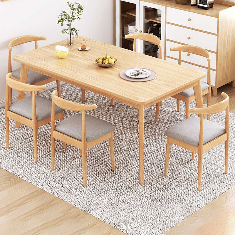 Minimalist Standard Kitchen Dining Set MDF Rectangle Shape Dining Set with 4 Legs Base