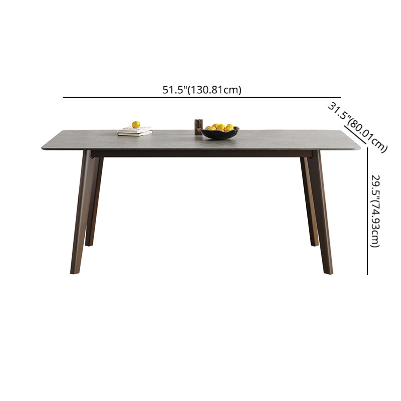 Contemporary Sintered Stone Top Standard Dining Set Rectangle Gray Dining Set for Kitchen