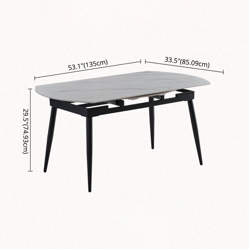 Modern Kitchen Sintered Stone Furniture of Standard Height Space-Saving Dining Room Table Set
