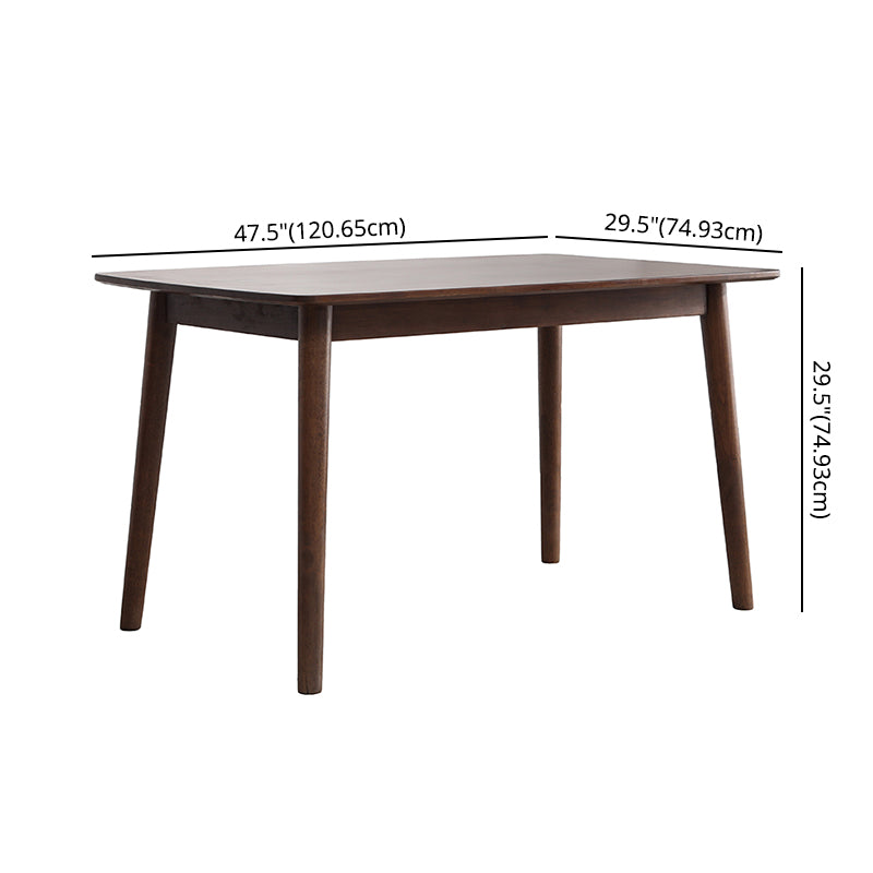 Contemporary Solid Wood Rectangle Shape Dining Furniture 4 Wood Legs Formal for Dining Furniture