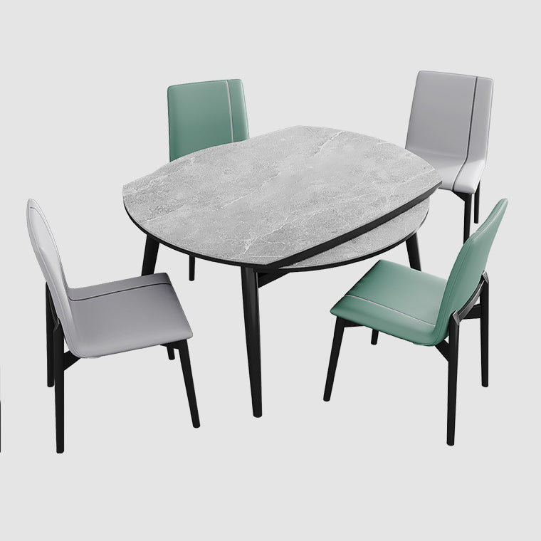 Minimalist Style Sintered Stone Dining Table Set of Collapsible Dinette Set