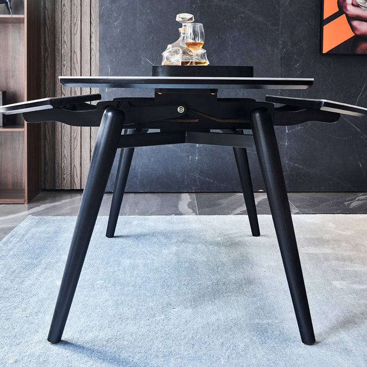 Minimalist Style Sintered Stone Dining Table Set of Collapsible Dinette Set