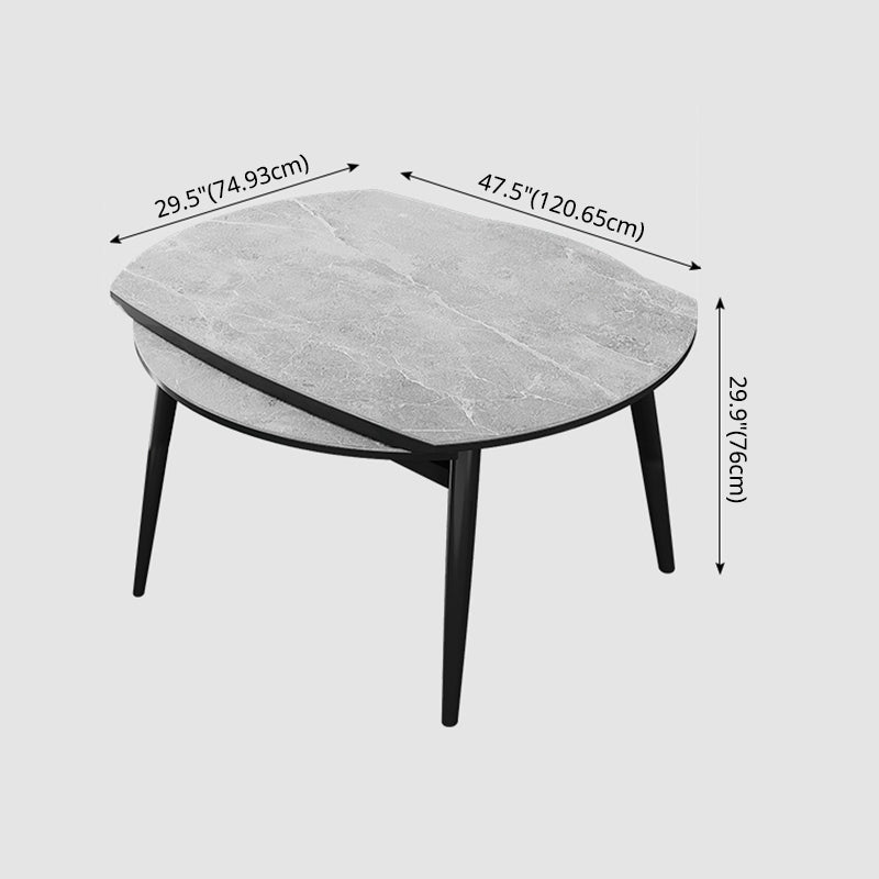 Minimalist Style Sintered Stone Dining Table Set of Collapsible Dinette Set