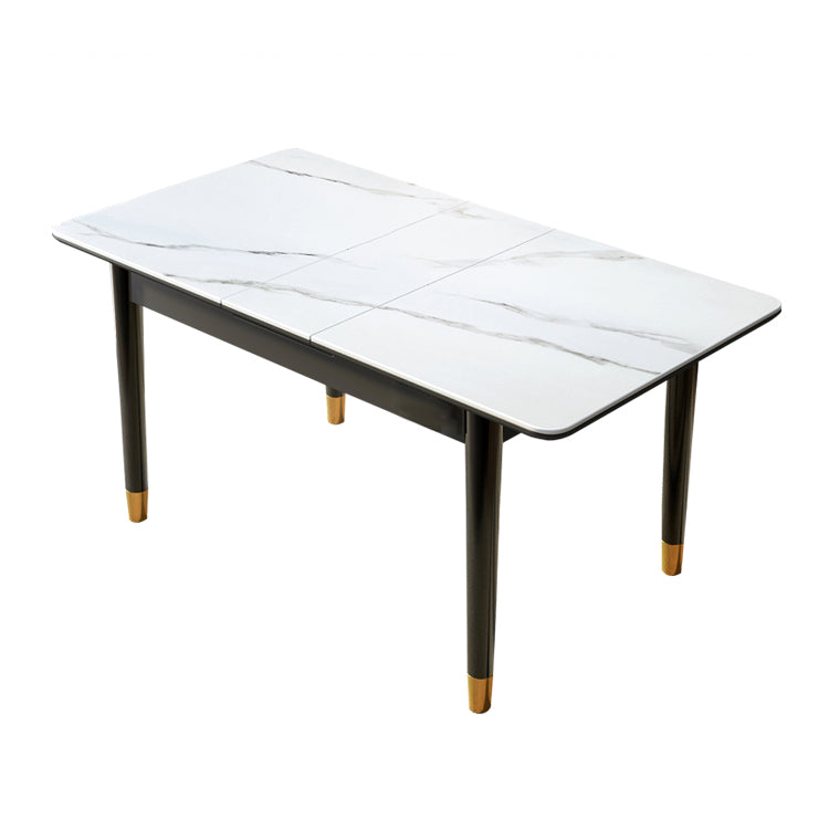 Kitchen Modern Sintered Stone Top Dining Table of Traditional Height with Collapsible Dining Sets