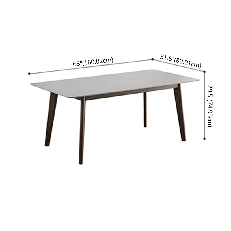 Standard Sintered Stone Dining Room Set with 4 Black Metallic Legs for Kitchen Furniture