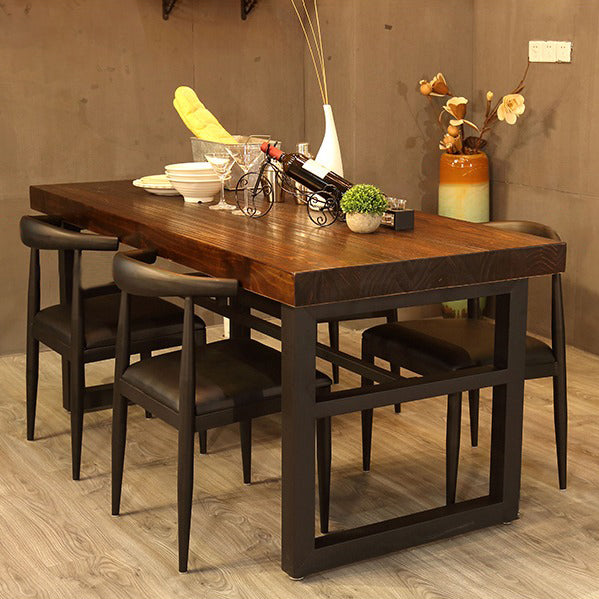 Industrial Style Kitchen Solid Wood Furniture of Standard Height Formal DiningRoom Table Set