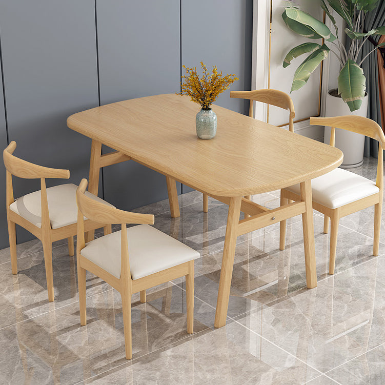 Minimalist Traditional Height Wood Dining Table Rectangle Dining Room Set For Home