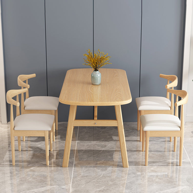 Minimalist Traditional Height Wood Dining Table Rectangle Dining Room Set For Home