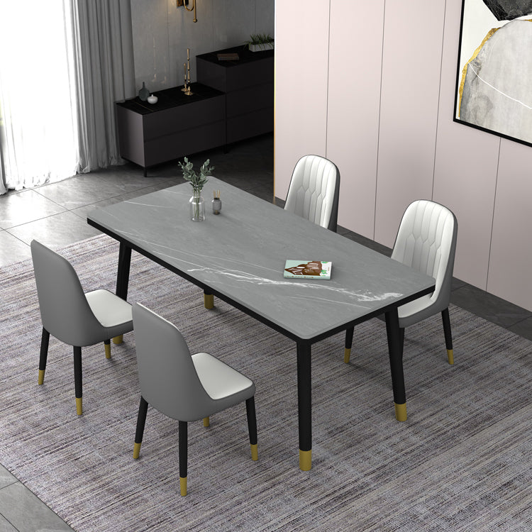 Dining Room Set Nordic Sintered Stone Rectangular Dining Table with Trestle Base