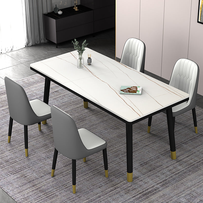 Dining Room Set Nordic Sintered Stone Rectangular Dining Table with Trestle Base