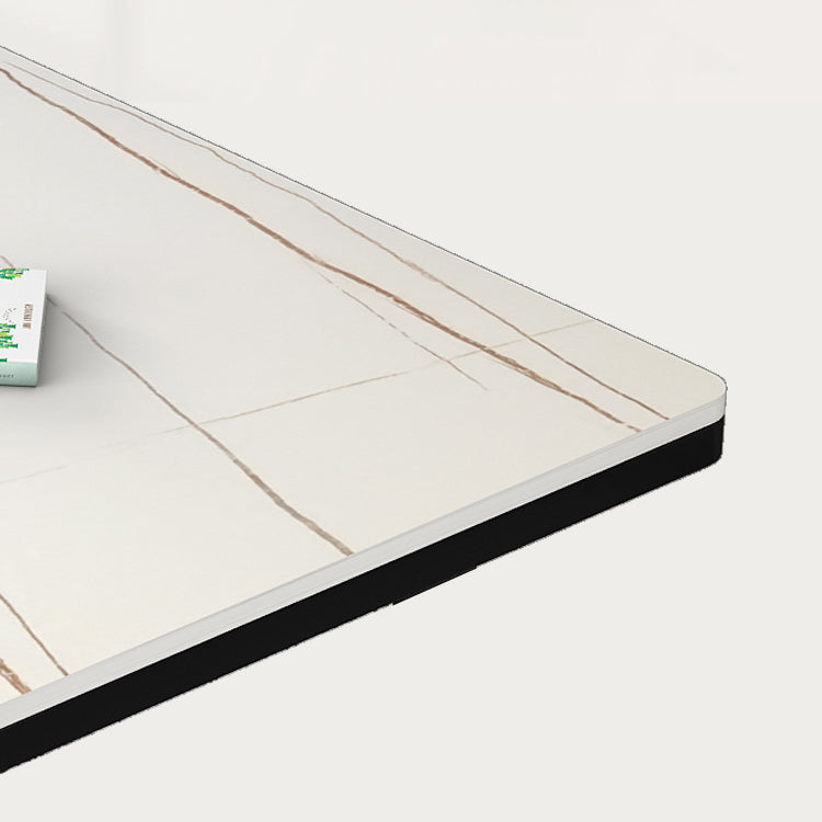 Dining Room Set Nordic Sintered Stone Rectangular Dining Table with Trestle Base