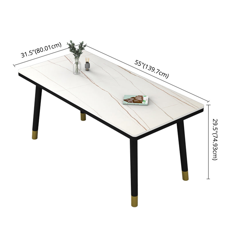 Dining Room Set Nordic Sintered Stone Rectangular Dining Table with Trestle Base