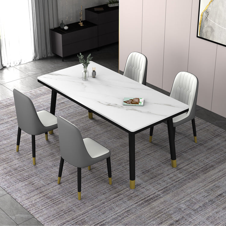 Dining Room Set Nordic Sintered Stone Rectangular Dining Table with Trestle Base
