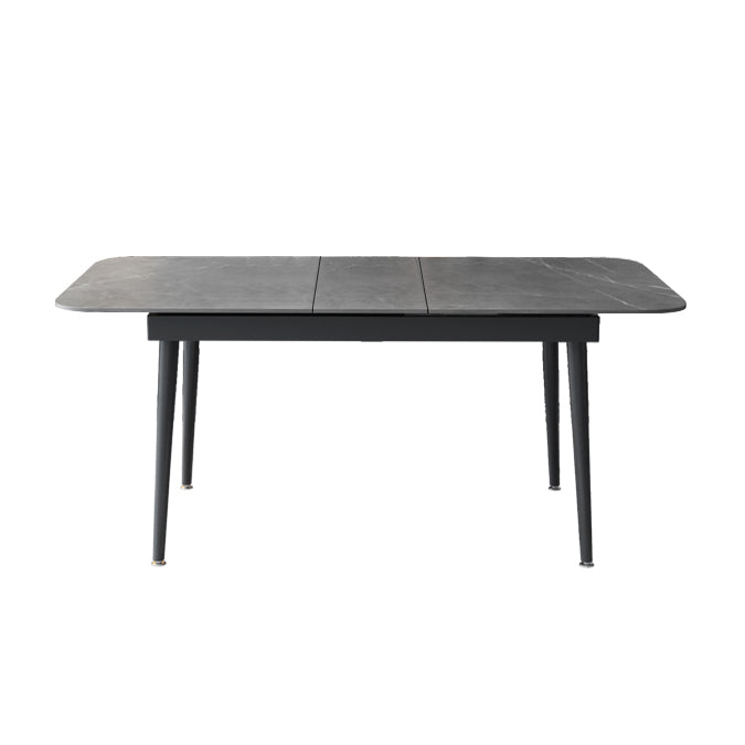 Modern Style Sintered Stone Dining Table Set Extendable Rectangular Dining Table with Trestle Base