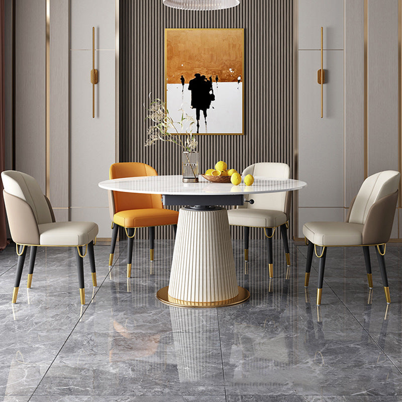 Round Contemporary Sintered Stone Dining Room Set Standard Dining Furniture Set