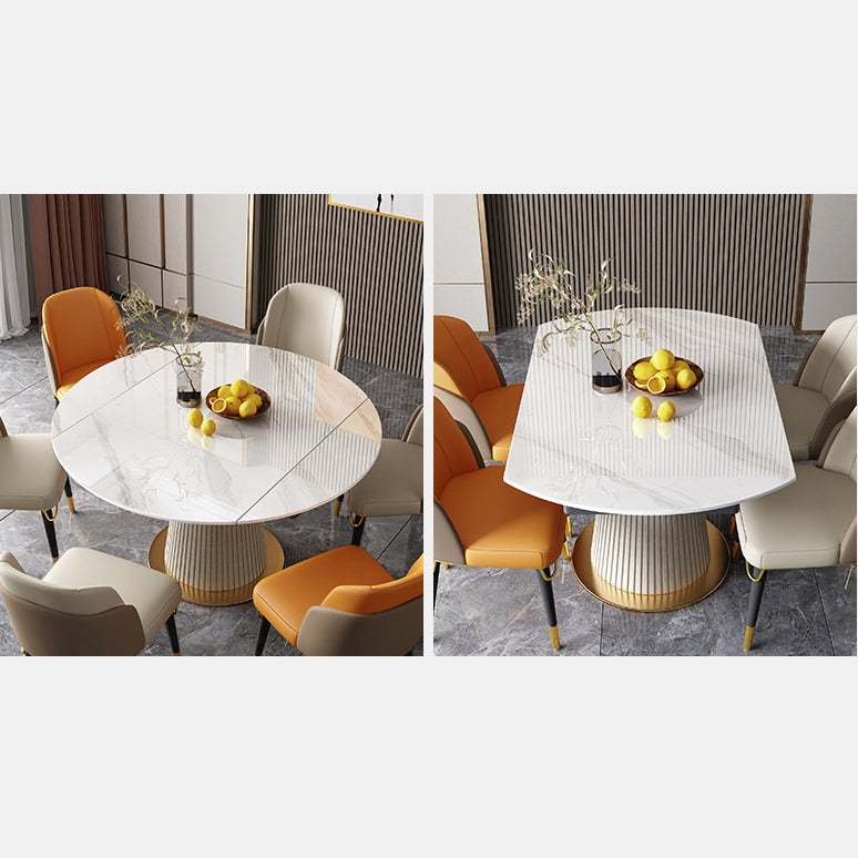 Round Contemporary Sintered Stone Dining Room Set Standard Dining Furniture Set