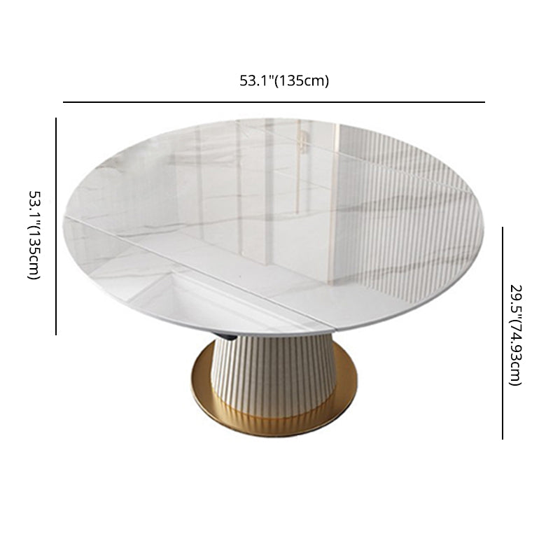 Round Contemporary Sintered Stone Dining Room Set Standard Dining Furniture Set