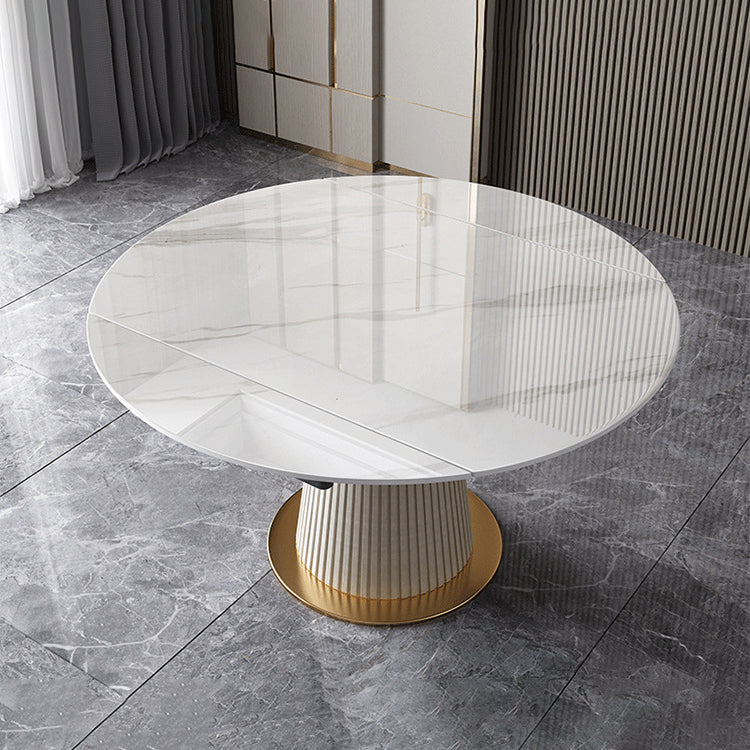 Round Contemporary Sintered Stone Dining Room Set Standard Dining Furniture Set