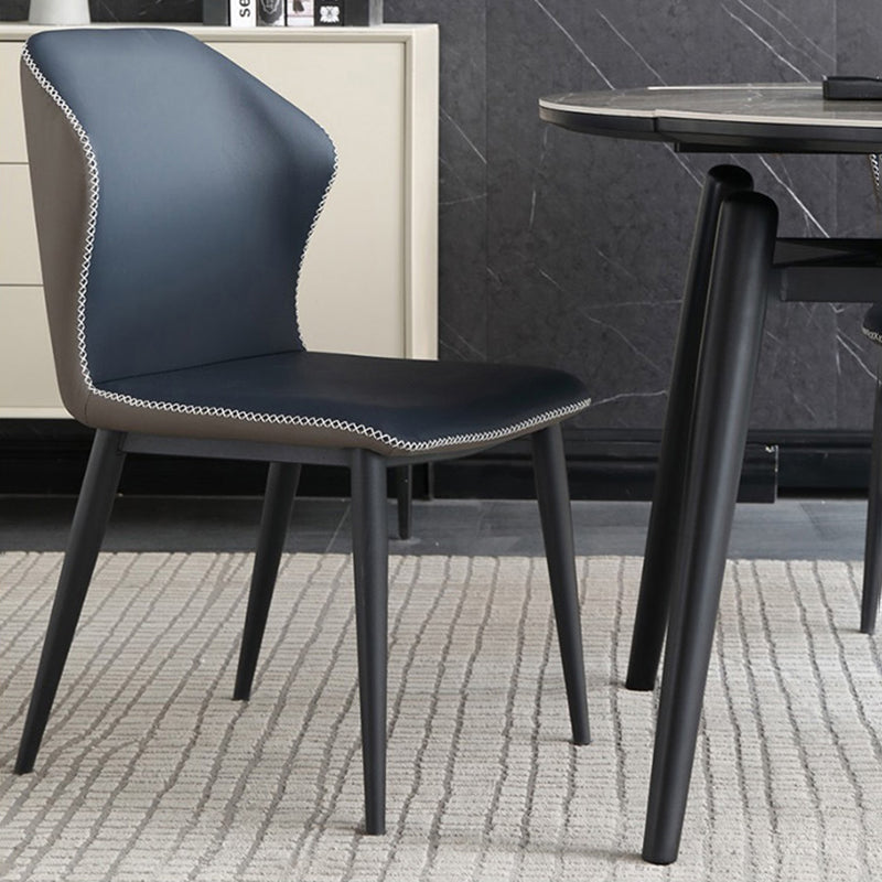 Modern Metal Dining Room Set Standard Height Black Legs Dining Set with Rectangle Table