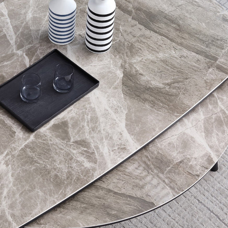 Modern Metal Dining Room Set Standard Height Black Legs Dining Set with Rectangle Table