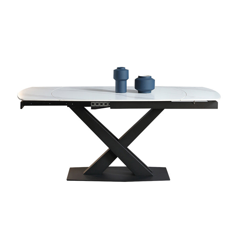 Extendable Modern Kitchen Sintered Stone Furniture Standard Height Dining Room Table Set