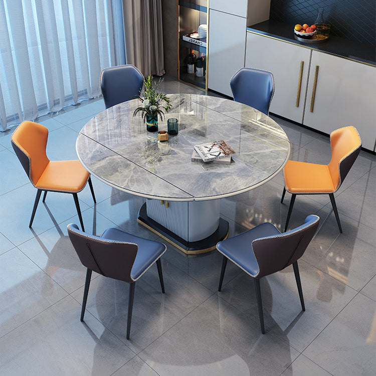 Contemporary Sintered Stone Dining Room Set Foldable Standard Height Formal Dining Table Furniture