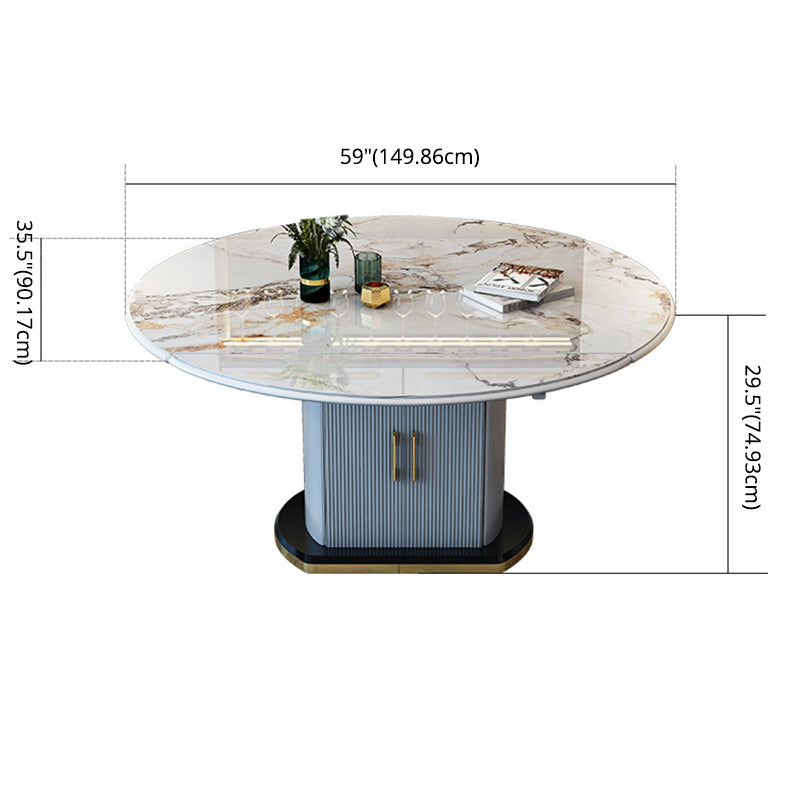 Contemporary Sintered Stone Dining Room Set Foldable Standard Height Formal Dining Table Furniture
