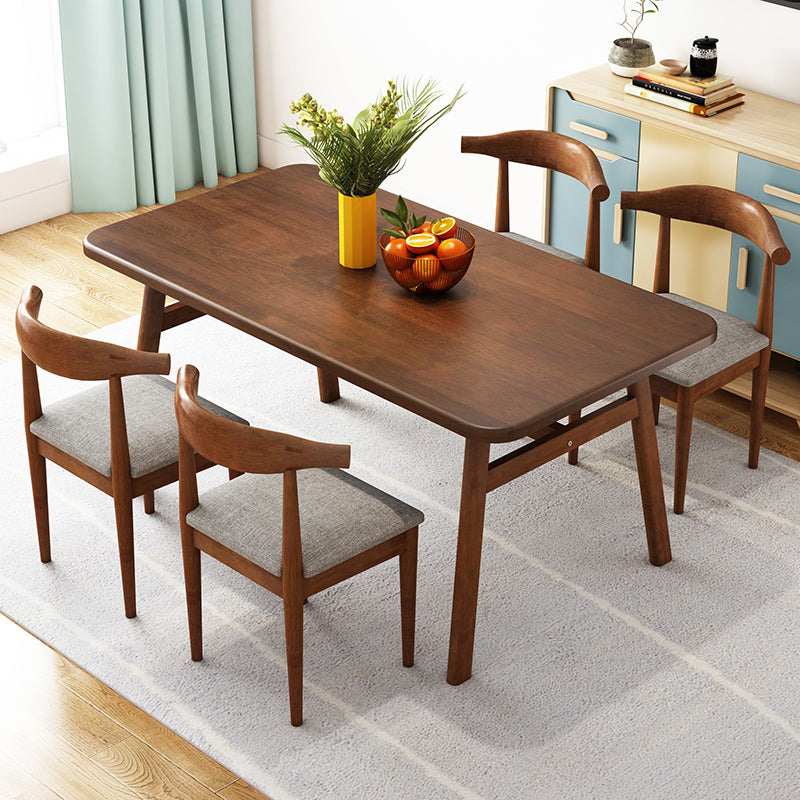 Modern Style Solid Wood Top Dining Furniture Set with Rectangle Shape Dining Table Furniture