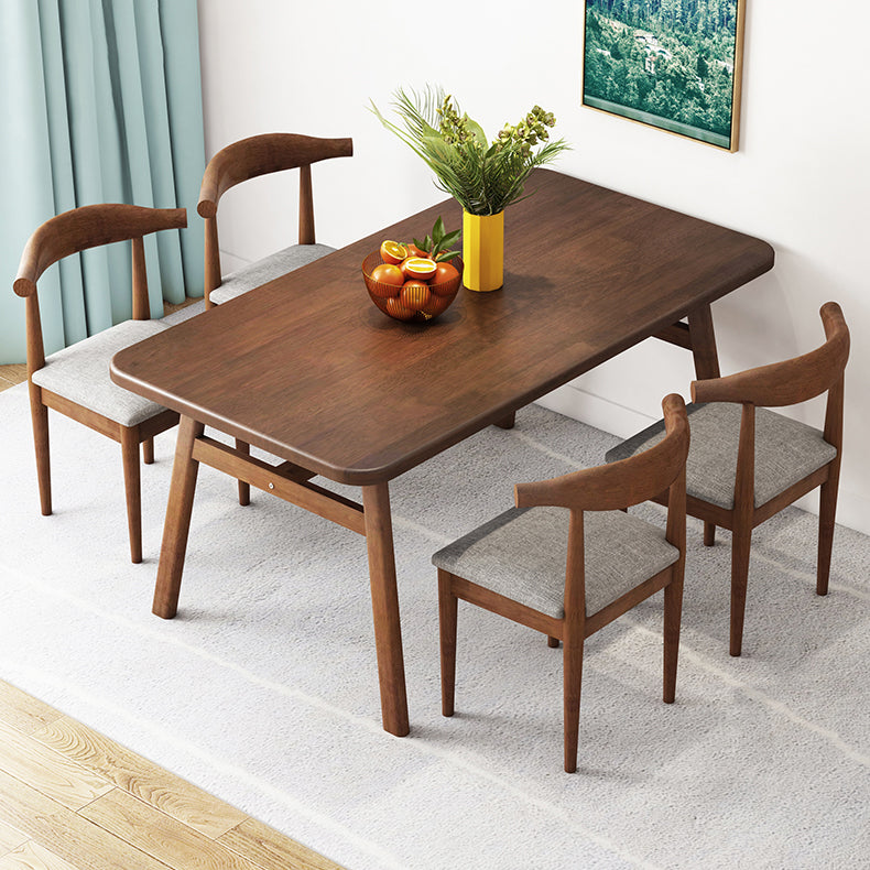 Modern Style Solid Wood Top Dining Furniture Set with Rectangle Shape Dining Table Furniture