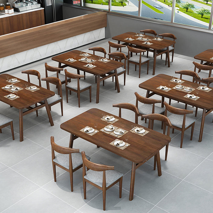 Modern Style Solid Wood Top Dining Furniture Set with Rectangle Shape Dining Table Furniture