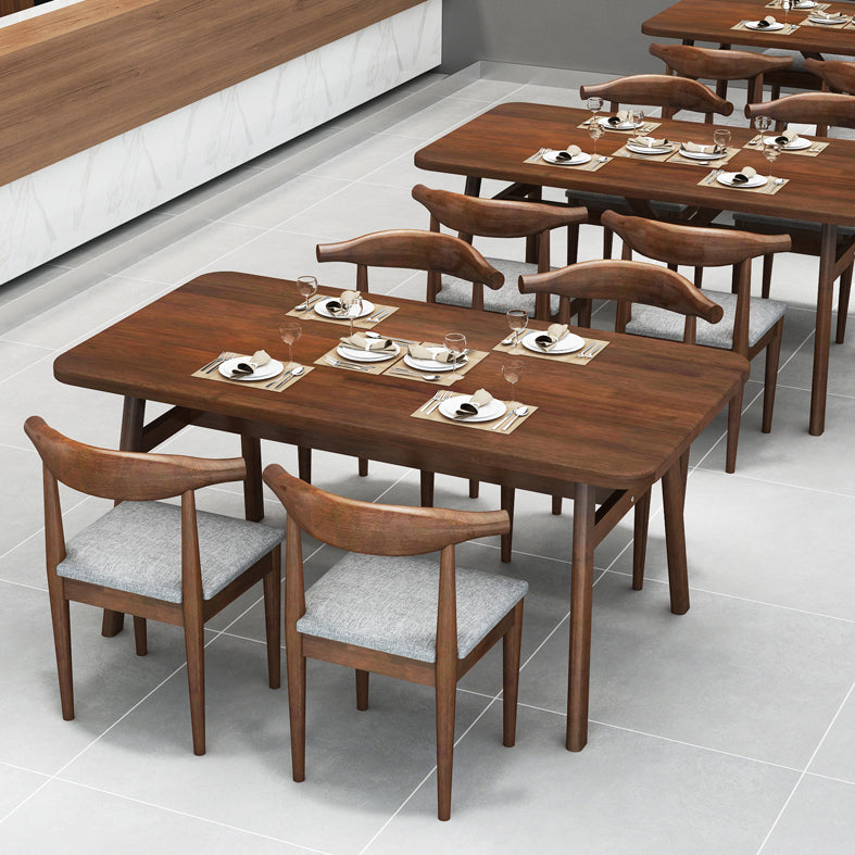 Modern Style Solid Wood Top Dining Furniture Set with Rectangle Shape Dining Table Furniture